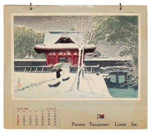 Kawase Hasui (1883-1957) Calendar for the Pacific Transport Lines, 1953